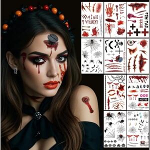 Makoto Nobu 10 Pièces Cicatrice Halloween Tatouages, effrayant Temporaires Tatouage Halloween, Tatouages Zombie, Tatouage pour Décoration Halloween, Cicatrice Visage D'horreur Sanglante,Spécial Maquillage - Publicité Makoto Nobu 10 Pièces Cicatrice Halloween Tatouages, effrayant Temporaires Tatouage Halloween, Tatouages Zombie, Tatouage pour Décoration Halloween, Cicatrice Visage D'horreur Sanglante,Spécial Maquillage - Publicité