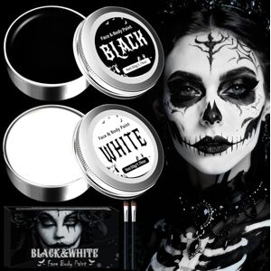 PATRICHOR Maquillage Carnaval, Peinture Visage Blanc Noir, Kit Maquillage Halloween Enfant Adulte Peinture Corporelle pour Théâtre Cosplay Fantaisie Clown SFX Makeup Corps - Publicité PATRICHOR Maquillage Carnaval, Peinture Visage Blanc Noir, Kit Maquillage Halloween Enfant Adulte Peinture Corporelle pour Théâtre Cosplay Fantaisie Clown SFX Makeup Corps - Publicité