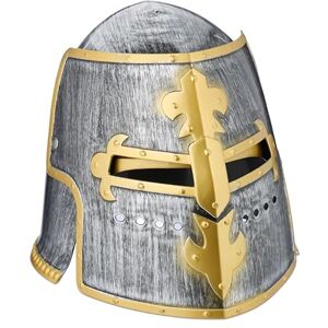 Relaxdays Casque de Chevalier, visière, pour Le Carnaval ou Une fête médiévale, en Plastique, argenté et doré - Publicité Relaxdays Casque de Chevalier, visière, pour Le Carnaval ou Une fête médiévale, en Plastique, argenté et doré - Publicité