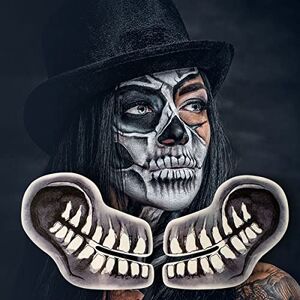 KING OF HALLOWEEN.DE Lot de 2 paires de tatouages tête de mort à coller King of Halloween - Publicité KING OF HALLOWEEN.DE Lot de 2 paires de tatouages tête de mort à coller King of Halloween - Publicité