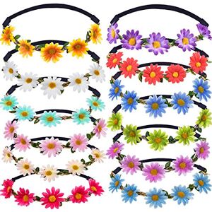 Bememo 12 Pièces Multicolore Dame Fille Couronne de Fleurs de Mode Bandeaux de Guirlandes Florales pour Fête de Mariage Festival - Publicité Bememo 12 Pièces Multicolore Dame Fille Couronne de Fleurs de Mode Bandeaux de Guirlandes Florales pour Fête de Mariage Festival - Publicité