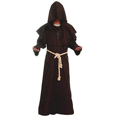 GOLDSTITCH Friar Medieval Hooded Monk Renaissance Priest Robe Costume Cosplay - Publicité GOLDSTITCH Friar Medieval Hooded Monk Renaissance Priest Robe Costume Cosplay - Publicité