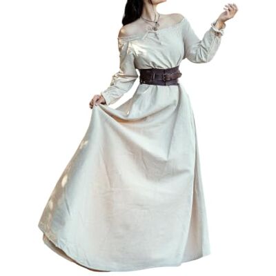 Leonardo Carbone® Robe Mechthild pour femme Détails de cordon de serrage Inspiration médiévale Carnaval, Halloween, cosplay, LARP, costume, robe, tenue de fête 100 % coton - Publicité Leonardo Carbone® Robe Mechthild pour femme Détails de cordon de serrage Inspiration médiévale Carnaval, Halloween, cosplay, LARP, costume, robe, tenue de fête 100 % coton - Publicité