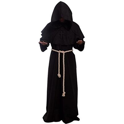 GOLDSTITCH Friar Medieval Hooded Monk Renaissance Priest Robe Costume Cosplay - Publicité GOLDSTITCH Friar Medieval Hooded Monk Renaissance Priest Robe Costume Cosplay - Publicité