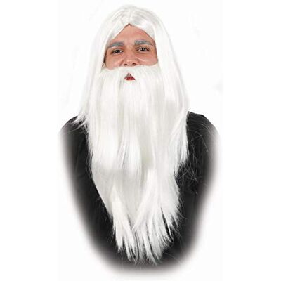 FYCAR Perruque Barbe Blanche Sorcier Mage - Publicité FYCAR Perruque Barbe Blanche Sorcier Mage - Publicité