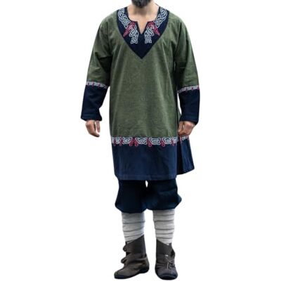 Leonardo Carbone® Freydis Tunique unisexe Broderie à la main Col en V Carnaval, Halloween, cosplay, LARP, Moyen-Âge, Viking, Costume, Robe 100 % coton - Publicité Leonardo Carbone® Freydis Tunique unisexe Broderie à la main Col en V Carnaval, Halloween, cosplay, LARP, Moyen-Âge, Viking, Costume, Robe 100 % coton - Publicité