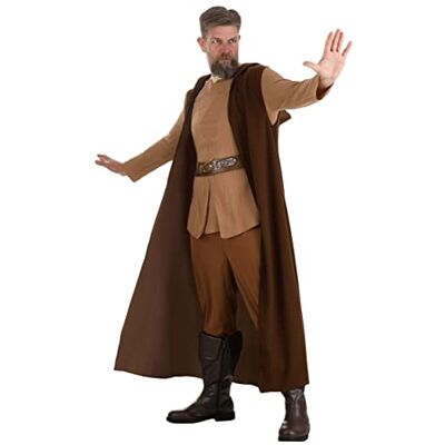 Jazwares Star Wars Costume Jedi Obi-Wan Kenobi pour adulte Costume d'Halloween pour homme – Sous licence officielle - Publicité Jazwares Star Wars Costume Jedi Obi-Wan Kenobi pour adulte Costume d'Halloween pour homme – Sous licence officielle - Publicité