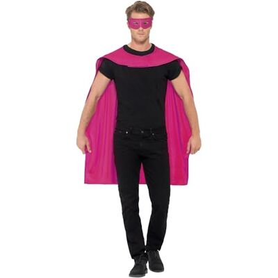 Smiffys Cape, Rose, avec masque pour les yeux Halloween - Publicité Smiffys Cape, Rose, avec masque pour les yeux Halloween - Publicité