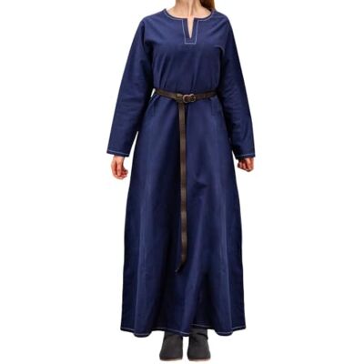 Leonardo Carbone® Helga Robe viking pour femme Broderies sophistiquées Silhouette fluide Carnaval, Halloween, cosplay, LARP, médiéval, viking 100 % coton - Publicité Leonardo Carbone® Helga Robe viking pour femme Broderies sophistiquées Silhouette fluide Carnaval, Halloween, cosplay, LARP, médiéval, viking 100 % coton - Publicité