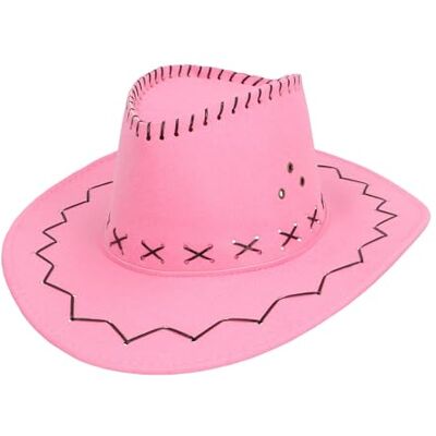 Boland 01197 Chapeau de cowboy, couvre-chef, accessoire pour costumes western, accessoires pour festivals, carnaval ou soirées à thème, Rose - Publicité Boland 01197 Chapeau de cowboy, couvre-chef, accessoire pour costumes western, accessoires pour festivals, carnaval ou soirées à thème, Rose - Publicité