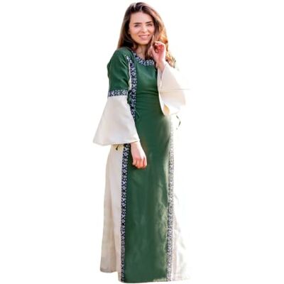 Leonardo Carbone® Sophie Robe à bordure pour femme Laçage réglable Manches trompettes fluides Carnaval, Halloween, cosplay, LARP, Moyen-Âge, Fantasy, Costume 100 % coton - Publicité Leonardo Carbone® Sophie Robe à bordure pour femme Laçage réglable Manches trompettes fluides Carnaval, Halloween, cosplay, LARP, Moyen-Âge, Fantasy, Costume 100 % coton - Publicité
