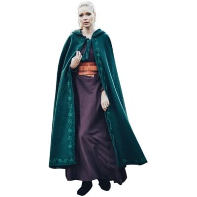 Leonardo Carbone® Cape médiévale unisexe en laine avec broderie Alma – Vêtements médiévaux pour homme et femme – Cape pour homme, costume de Hobbit, vêtements LARP, Viking, cosplay, Halloween - Publicité Leonardo Carbone® Cape médiévale unisexe en laine avec broderie Alma – Vêtements médiévaux pour homme et femme – Cape pour homme, costume de Hobbit, vêtements LARP, Viking, cosplay, Halloween - Publicité