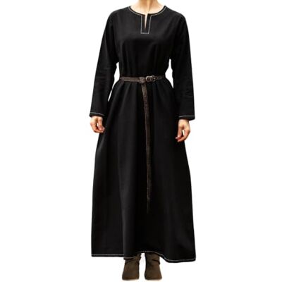 Leonardo Carbone® Helga Robe viking pour femme Broderies sophistiquées Silhouette fluide Carnaval, Halloween, cosplay, LARP, médiéval, viking 100 % coton - Publicité Leonardo Carbone® Helga Robe viking pour femme Broderies sophistiquées Silhouette fluide Carnaval, Halloween, cosplay, LARP, médiéval, viking 100 % coton - Publicité