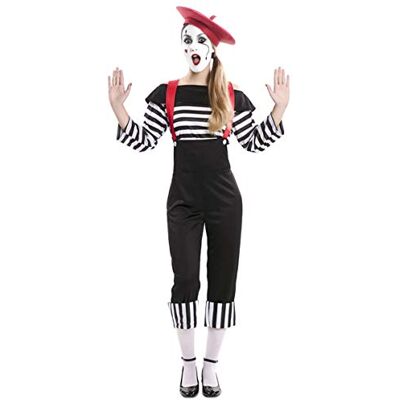 EUROCARNAVALES Déguisement mime pantalon femme Noir M/L (42) - Publicité EUROCARNAVALES Déguisement mime pantalon femme Noir M/L (42) - Publicité