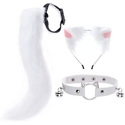 DRESHOW Renard Fausse Fourrure Queue Chat Oreilles Bandeau Femmes Adultes Halloween Pête Costume tour de Cou Cosplay Ensemble - Publicité DRESHOW Renard Fausse Fourrure Queue Chat Oreilles Bandeau Femmes Adultes Halloween Pête Costume tour de Cou Cosplay Ensemble - Publicité