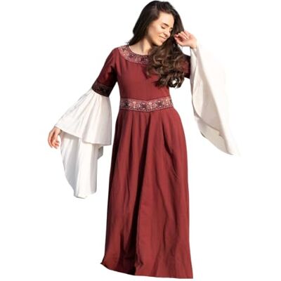 Leonardo Carbone ® Robe Yala pour femme Broderie et laçage Carnaval, Halloween, cosplay, LARP, médiéval, viking, costume, robe de fête, Renaissance 100 % coton - Publicité Leonardo Carbone ® Robe Yala pour femme Broderie et laçage Carnaval, Halloween, cosplay, LARP, médiéval, viking, costume, robe de fête, Renaissance 100 % coton - Publicité