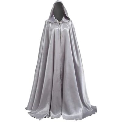 GRACEART Médiévale Cape à Capuche Poncho avec Capuchon Longue Adulte Déguisement Costume Halloween (argent) - Publicité GRACEART Médiévale Cape à Capuche Poncho avec Capuchon Longue Adulte Déguisement Costume Halloween (argent) - Publicité