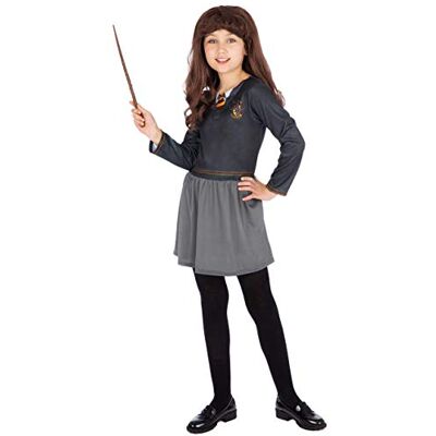 Harry Potter Fille Déguisement Hermione Granger Costume avec Baguette et Perruque - Publicité Harry Potter Fille Déguisement Hermione Granger Costume avec Baguette et Perruque - Publicité