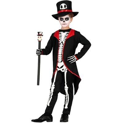 Guirca - Costume squelette avec veste - Enfant - Chapeau inclus - Costume - Publicité Guirca - Costume squelette avec veste - Enfant - Chapeau inclus - Costume - Publicité