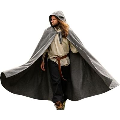 Leonardo Carbone® Cape médiévale classique Elinor Vêtements médiévaux pour femme et homme Cape pour homme Costume de Hobbit Vêtements LARP Viking Cosplay pour homme, Halloween, carnaval - Publicité Leonardo Carbone® Cape médiévale classique Elinor Vêtements médiévaux pour femme et homme Cape pour homme Costume de Hobbit Vêtements LARP Viking Cosplay pour homme, Halloween, carnaval - Publicité