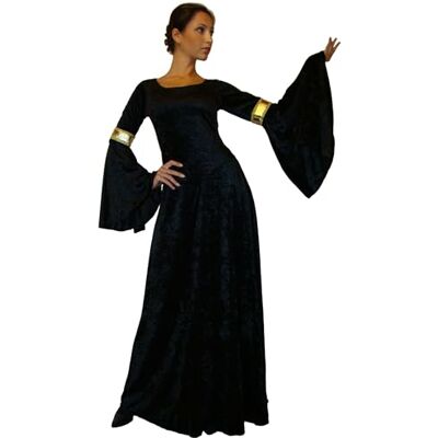 Maylynn Costume médiéval, elfe, elfe, gothique, pour femme LARP Noir - Publicité Maylynn Costume médiéval, elfe, elfe, gothique, pour femme LARP Noir - Publicité