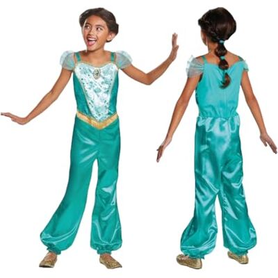 Disguise Disney Officiel Classique Déguisement Jasmine Fille Aladdin, Déguisement Halloween Fille en taille M - Publicité Disguise Disney Officiel Classique Déguisement Jasmine Fille Aladdin, Déguisement Halloween Fille en taille M - Publicité