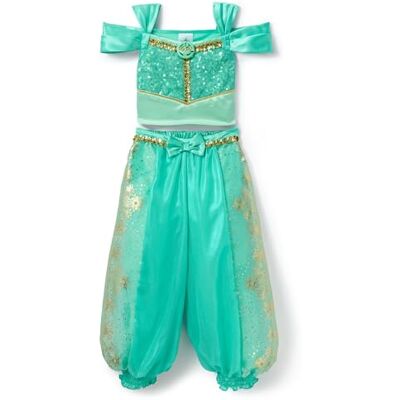 Disney Official Costume Jasmine pour Enfants, Aladdin, Pantalon et Haut Turquoise pour Les fêtes, Les Jeux de rôle et Halloween, 4 Ans - Publicité Disney Official Costume Jasmine pour Enfants, Aladdin, Pantalon et Haut Turquoise pour Les fêtes, Les Jeux de rôle et Halloween, 4 Ans - Publicité