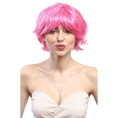 WIG ME UP 90862-ZAC5B-ZA28 Perruque Dames Carnaval Court ondulé, Sexy Rose Glam Disco - Publicité WIG ME UP 90862-ZAC5B-ZA28 Perruque Dames Carnaval Court ondulé, Sexy Rose Glam Disco - Publicité
