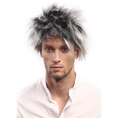 WIG ME UP 60287-P103T613 Perruque Femmes Hommes Carnaval, 80s Wave Punk Popstae Noir et Blonde blance, taquiné, - Publicité WIG ME UP 60287-P103T613 Perruque Femmes Hommes Carnaval, 80s Wave Punk Popstae Noir et Blonde blance, taquiné, - Publicité