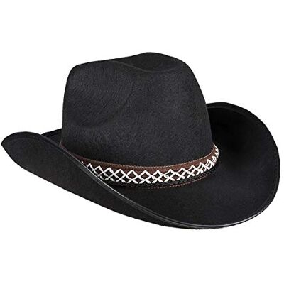 Boland 54369 – Chapeau de Cow-Boy pour Enfant, Noir, Gilet Sauvage, Gangster, Aspect Feutre, Costume, Carnaval, fête à thème, 55 - Publicité Boland 54369 – Chapeau de Cow-Boy pour Enfant, Noir, Gilet Sauvage, Gangster, Aspect Feutre, Costume, Carnaval, fête à thème, 55 - Publicité