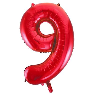 Unique - 55859 - Rouge - 86 cm - Numéro 9 - Ballon - Publicité Unique - 55859 - Rouge - 86 cm - Numéro 9 - Ballon - Publicité