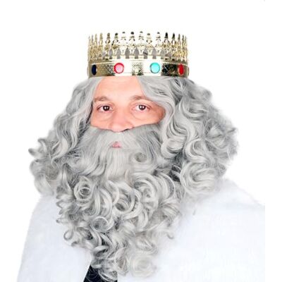 EUROCARNAVALES Perruque et Barbe Roi Mage Gris Mate - Publicité EUROCARNAVALES Perruque et Barbe Roi Mage Gris Mate - Publicité