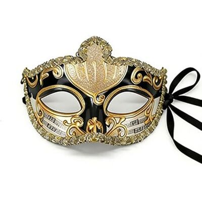 JJKSKV Masque demi-visage, masque vénitien, idéal pour les bals masqués, le carnaval, toutes sortes de fêtes, les anniversaires et les mariages. Couleurs : doré et noir. Publicité JJKSKV Masque demi-visage, masque vénitien, idéal pour les bals masqués, le carnaval, toutes sortes de fêtes, les anniversaires et les mariages. Couleurs : doré et noir. Publicité