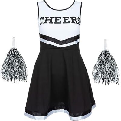 REDSTAR Déguisement fille pompom girl robe cheerleader avec pompons assortis, costume enfant pour Halloween, carnaval, anniversaire, cosplay et fête - Publicité REDSTAR Déguisement fille pompom girl robe cheerleader avec pompons assortis, costume enfant pour Halloween, carnaval, anniversaire, cosplay et fête - Publicité