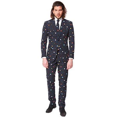 OppoSuits Funny Prom Suits for Men – Pac-Man™ – Comes with Jacket, Pants and Tie in Funny Designs Costume d'homme Homme - Publicité OppoSuits Funny Prom Suits for Men – Pac-Man™ – Comes with Jacket, Pants and Tie in Funny Designs Costume d'homme Homme - Publicité