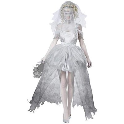 Eleasica Femme Style Gothique Déguisements Sans Manches Bretelle Dentelle Mariée Fantôme Costumée avec Voile Fancy Dress Costume Haute Qualité Adulte Parties Cosplay d'halloween Noël Fête S-XL - Publicité Eleasica Femme Style Gothique Déguisements Sans Manches Bretelle Dentelle Mariée Fantôme Costumée avec Voile Fancy Dress Costume Haute Qualité Adulte Parties Cosplay d'halloween Noël Fête S-XL - Publicité
