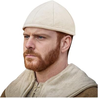 Lord of Battles Casquette de protection médiévale matelassée en toile de coton rembourrée pour armure, coiffe pour LARP, Renfair, taille unique - Publicité Lord of Battles Casquette de protection médiévale matelassée en toile de coton rembourrée pour armure, coiffe pour LARP, Renfair, taille unique - Publicité