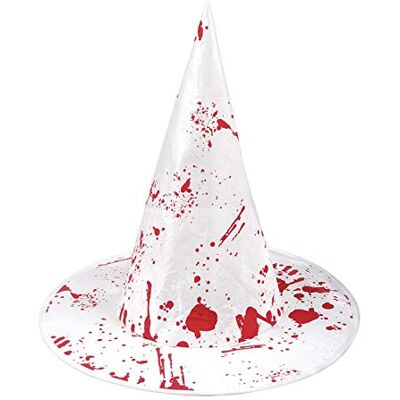 Boland B.V. Chapeau sorcière Blanc ensanglanté Adulte Blanc Taille Unique - Publicité Boland B.V. Chapeau sorcière Blanc ensanglanté Adulte Blanc Taille Unique - Publicité