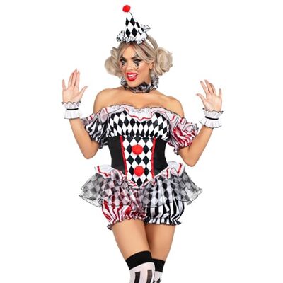 Leg Avenue Costume d'Halloween 4 pièces Darling Harlequin pour femme - Publicité Leg Avenue Costume d'Halloween 4 pièces Darling Harlequin pour femme - Publicité