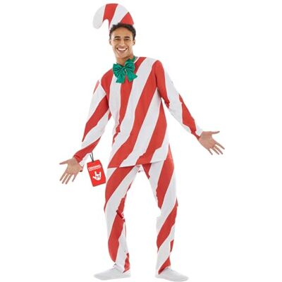 Fun Shack Deguisement Sucre d'Orge Homme, Costume Halloween Rouge Haut Rayé, Pantalon, Chapeau & Noeud Papillon, Look de Noël Gourmand, Parfait pour Halloween, Idéal pour se Déguiser - Publicité Fun Shack Deguisement Sucre d'Orge Homme, Costume Halloween Rouge Haut Rayé, Pantalon, Chapeau & Noeud Papillon, Look de Noël Gourmand, Parfait pour Halloween, Idéal pour se Déguiser - Publicité