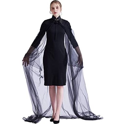 GRACEART Robe de mariée Elfe Cape fée Dame Elfe Reine Princesse Manteau Collier Halloween Cape Costume médiéval (M(Taille du Collier:38 cm), Noir) - Publicité GRACEART Robe de mariée Elfe Cape fée Dame Elfe Reine Princesse Manteau Collier Halloween Cape Costume médiéval (M(Taille du Collier:38 cm), Noir) - Publicité