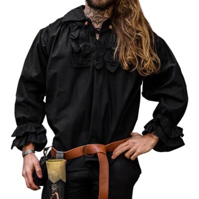 Leonardo Carbone® Chemise Pirate Vampire Dracula avec Volants Chemise Medievale Homme Manche Longue, Costume Pirate, Tenue et Vetements de Festival, LARP, Renaissance, Cosplay 100% Coton - Publicité Leonardo Carbone® Chemise Pirate Vampire Dracula avec Volants Chemise Medievale Homme Manche Longue, Costume Pirate, Tenue et Vetements de Festival, LARP, Renaissance, Cosplay 100% Coton - Publicité