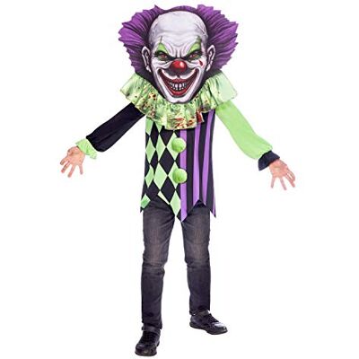 amscan Costume de clown d'horreur pour enfant, t-shirt à manches longues, capuche avec col et masque intégrés, clown effrayant, fête à thème, carnaval, Halloween - Publicité amscan Costume de clown d'horreur pour enfant, t-shirt à manches longues, capuche avec col et masque intégrés, clown effrayant, fête à thème, carnaval, Halloween - Publicité