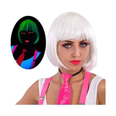 Carnival Toys Perruque Courte Blanche phosphorescente Adulte - Publicité Carnival Toys Perruque Courte Blanche phosphorescente Adulte - Publicité