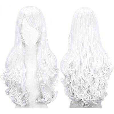 Panda 32 pouces 80 cm Blanc Long Bouclées Ondulées Cosplay Perruques pour Femmes et Filles, Perruque de Cheveux Naturelle Synthétiques Résistant à la Chaleur pour Fête Halloween Costume - Publicité Panda 32 pouces 80 cm Blanc Long Bouclées Ondulées Cosplay Perruques pour Femmes et Filles, Perruque de Cheveux Naturelle Synthétiques Résistant à la Chaleur pour Fête Halloween Costume - Publicité