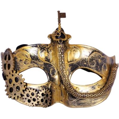 EUROCARNAVALES Masque Steampunk Doré 16 cm Science-fiction Masque Accessoire de costume Unisex-Adultes Tout Âge - Publicité EUROCARNAVALES Masque Steampunk Doré 16 cm Science-fiction Masque Accessoire de costume Unisex-Adultes Tout Âge - Publicité