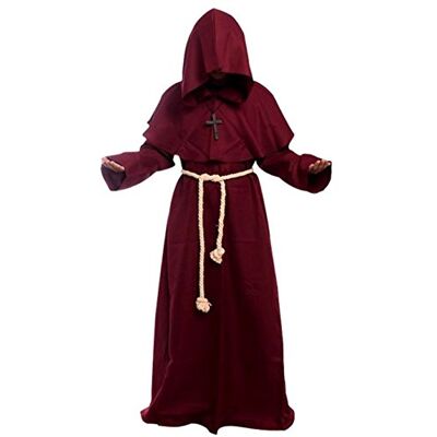 GOLDSTITCH Friar Medieval Hooded Monk Renaissance Priest Robe Costume Cosplay - Publicité GOLDSTITCH Friar Medieval Hooded Monk Renaissance Priest Robe Costume Cosplay - Publicité