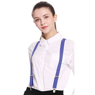 Dress Me Up dressmeup BB-038-blue Bretelles suspenders carnaval halloween bleu blanc points - Publicité Dress Me Up dressmeup BB-038-blue Bretelles suspenders carnaval halloween bleu blanc points - Publicité