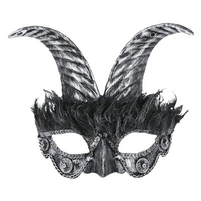 Masque de Mascarade à Cornes Argenté - Accessoire de Costume Smiffys 52807 - Publicité Masque de Mascarade à Cornes Argenté - Accessoire de Costume Smiffys 52807 - Publicité