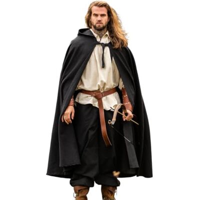 Leonardo Carbone ® Cape médiévale Frantz avec capuche Vêtements médiévaux pour homme et femme Costume de Hobbit LARP Viking Cosplay Renaissance Halloween 100 % coton - Publicité Leonardo Carbone ® Cape médiévale Frantz avec capuche Vêtements médiévaux pour homme et femme Costume de Hobbit LARP Viking Cosplay Renaissance Halloween 100 % coton - Publicité